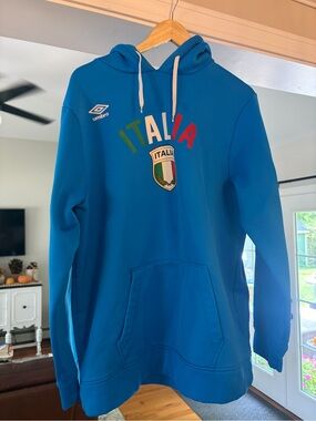Umbro Italia Blue Hooded Sweatshirt for Men large